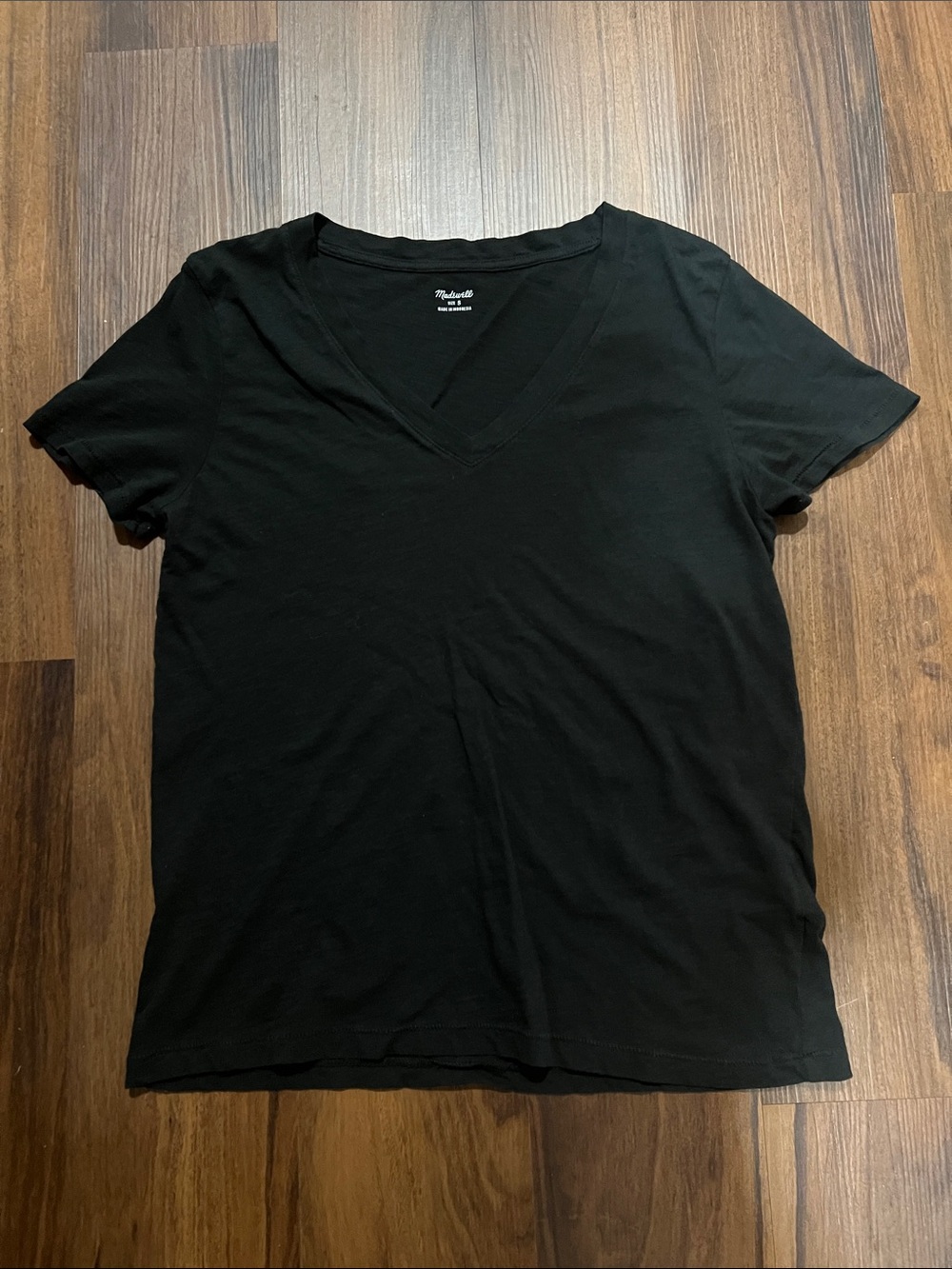 Madewell Black V-Neck Short Sleeve Tee